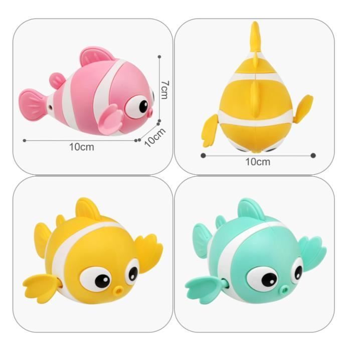 Juguete de baño - Set de 3 peces nadadores - Flotadores retráctiles - Para bebés de 12 meses a 4 años - Para uso en interiores
