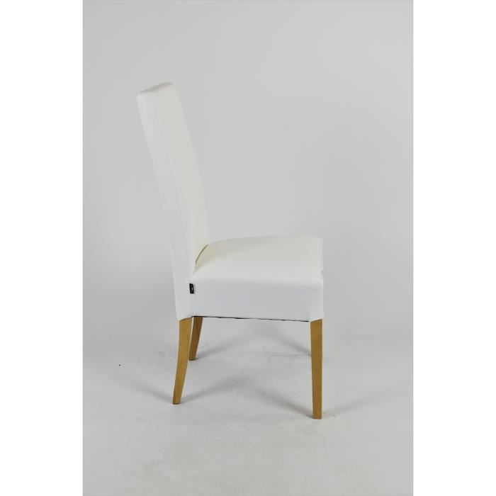 Tommychairs - Set of 4 LUISA chairs, sturdy frame in oak-painted beech wood, seat and back in white artificial leather