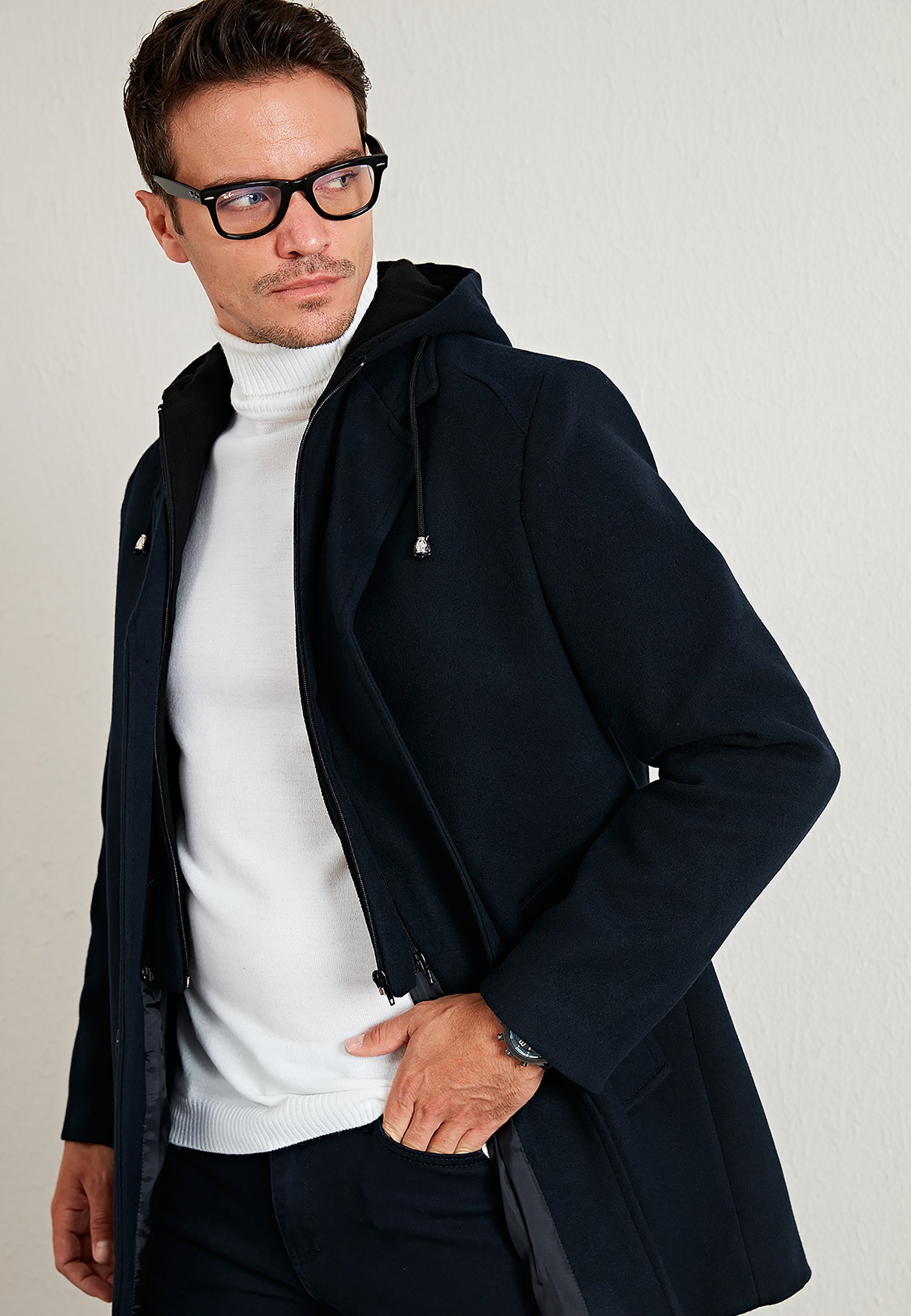 Buratti Klassieke jas - marineblauw