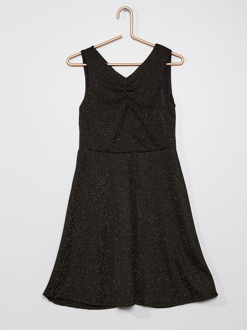 Vestido de punto brillante - NEGRO