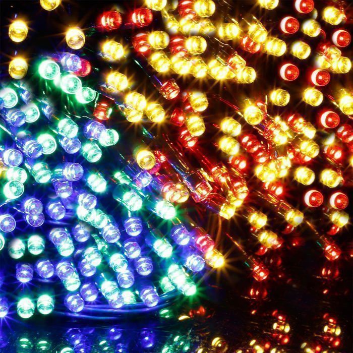 Guirlande Lumineuse Noël 100m - 1000 LED Multicolores 8 Modes - Télécommande & Étanche IP65 - Pour Sapin/Jardin/Extérieur