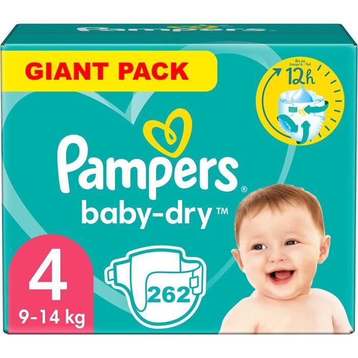 PAMPERS BABY-DRY TALLA 4, 262 pañales (9-14 kg)