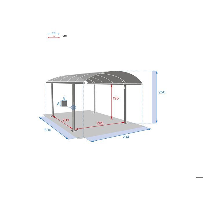 Carport in metallo Belize, 14,70 m² - Hespéride