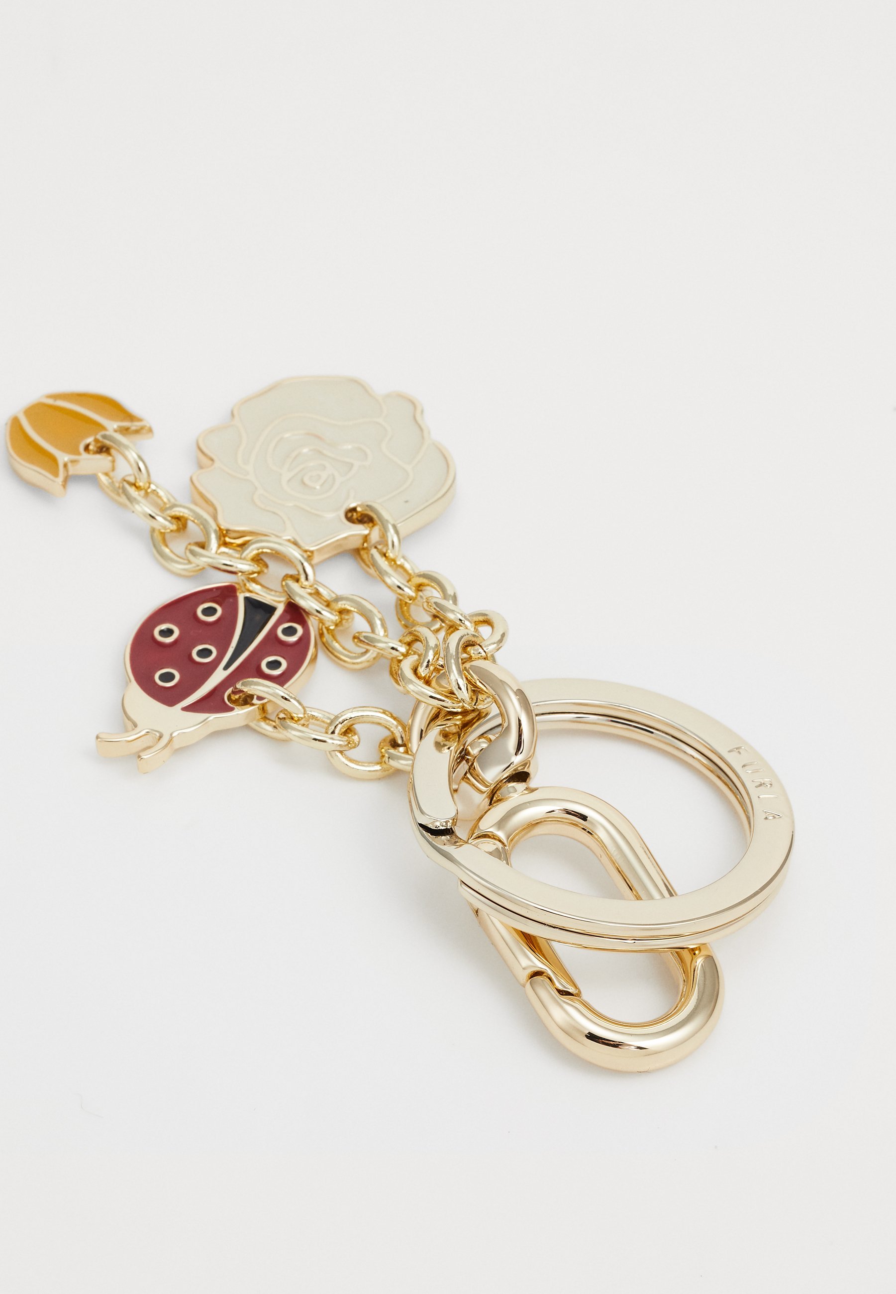 Furla SLEUTELHANGER MET LADYBIRD EN BLOEMEN - Sleutelring - panna/lacca/senape