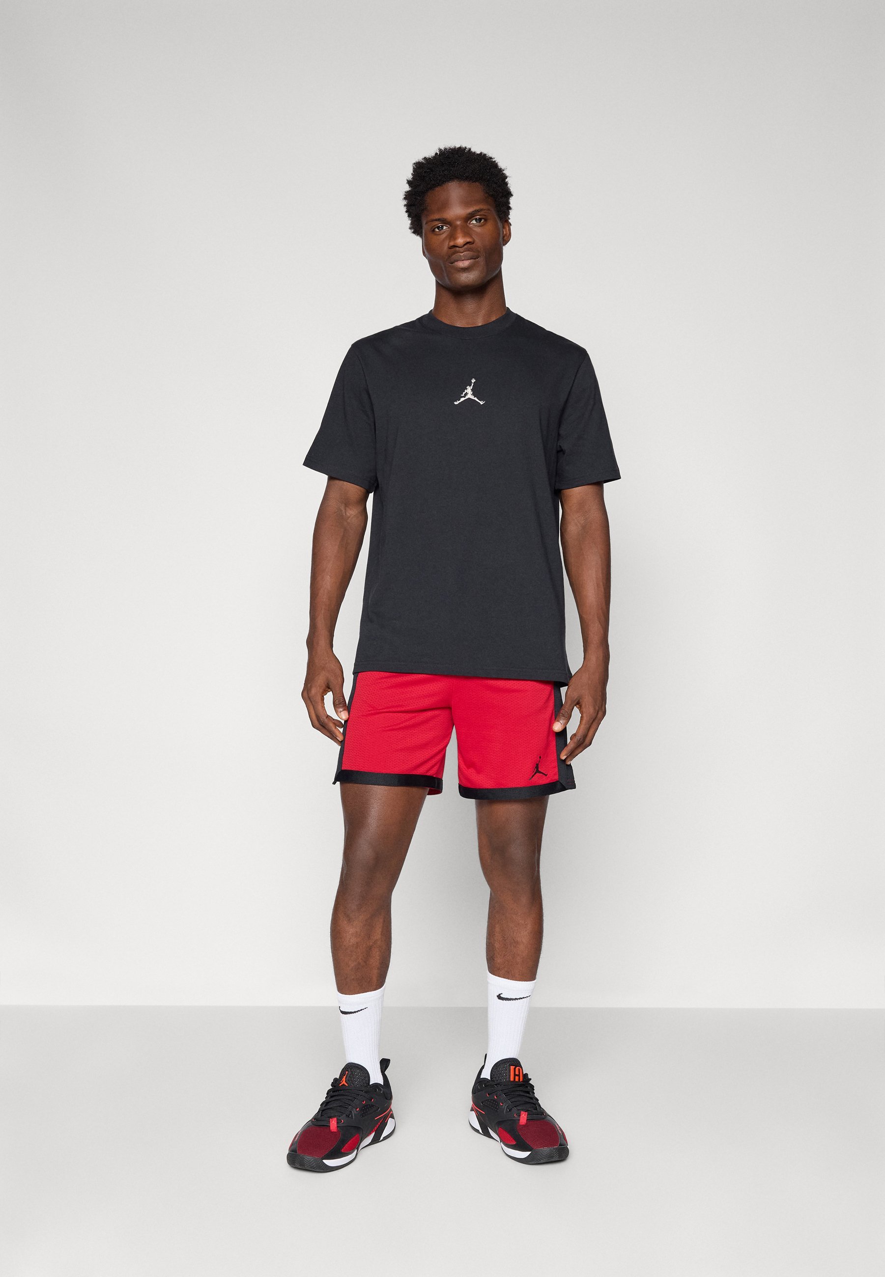 Jordan CREW - Sport T-shirt - zwart/wit