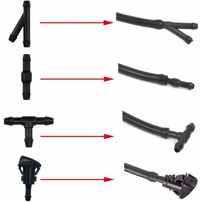 Windshield washer hose kit - XVX - 5 meters with 15 fittings and 2 nozzles - Car