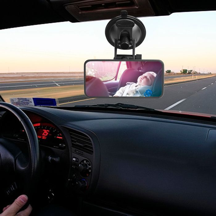 Espejo retrovisor interior ajustable para coche de bebé, monitor infantil de cristal para asiento de coche con ventosa.