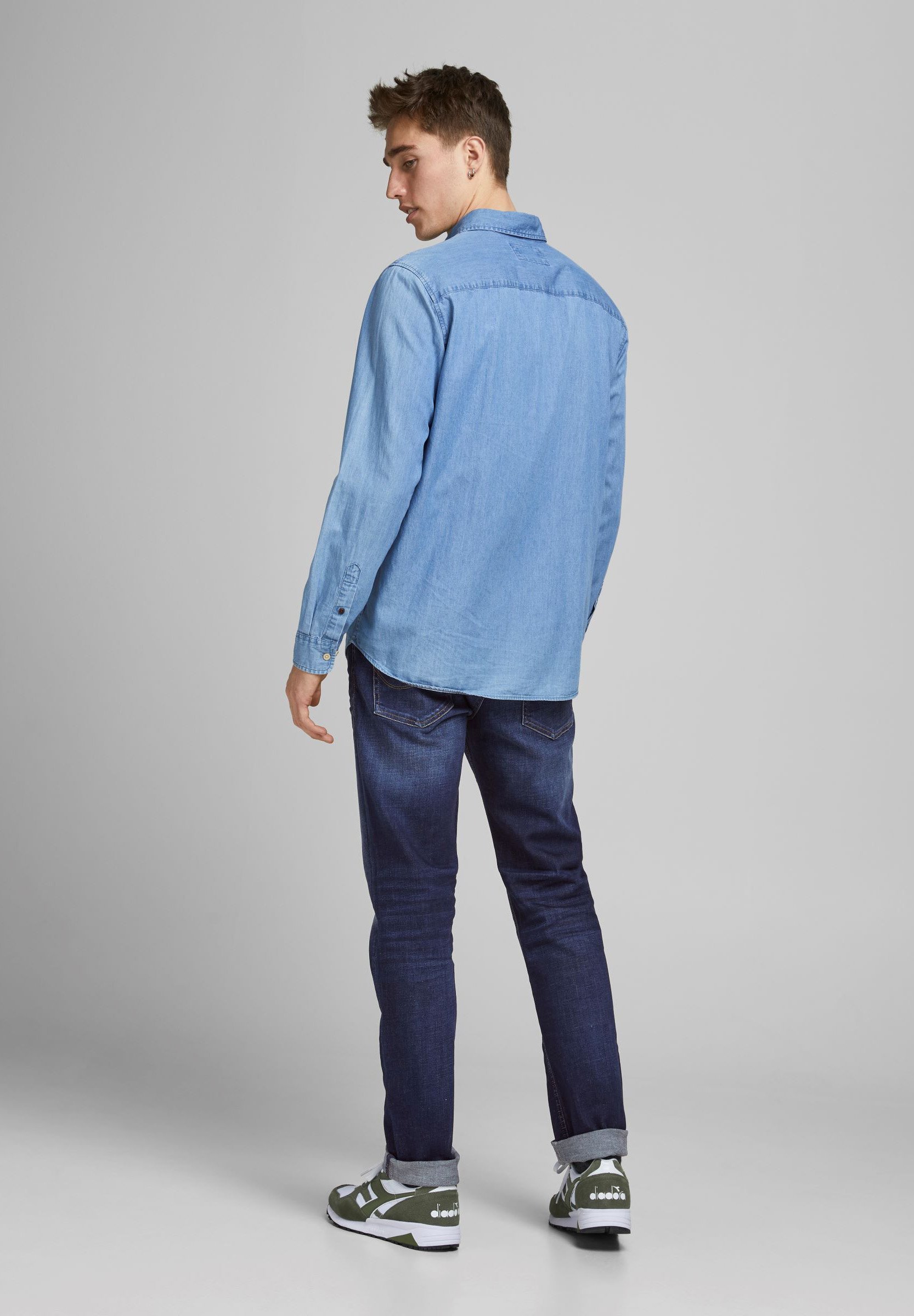 Jean droit Jack & Jones CLARK ORIGINAL - denim bleu