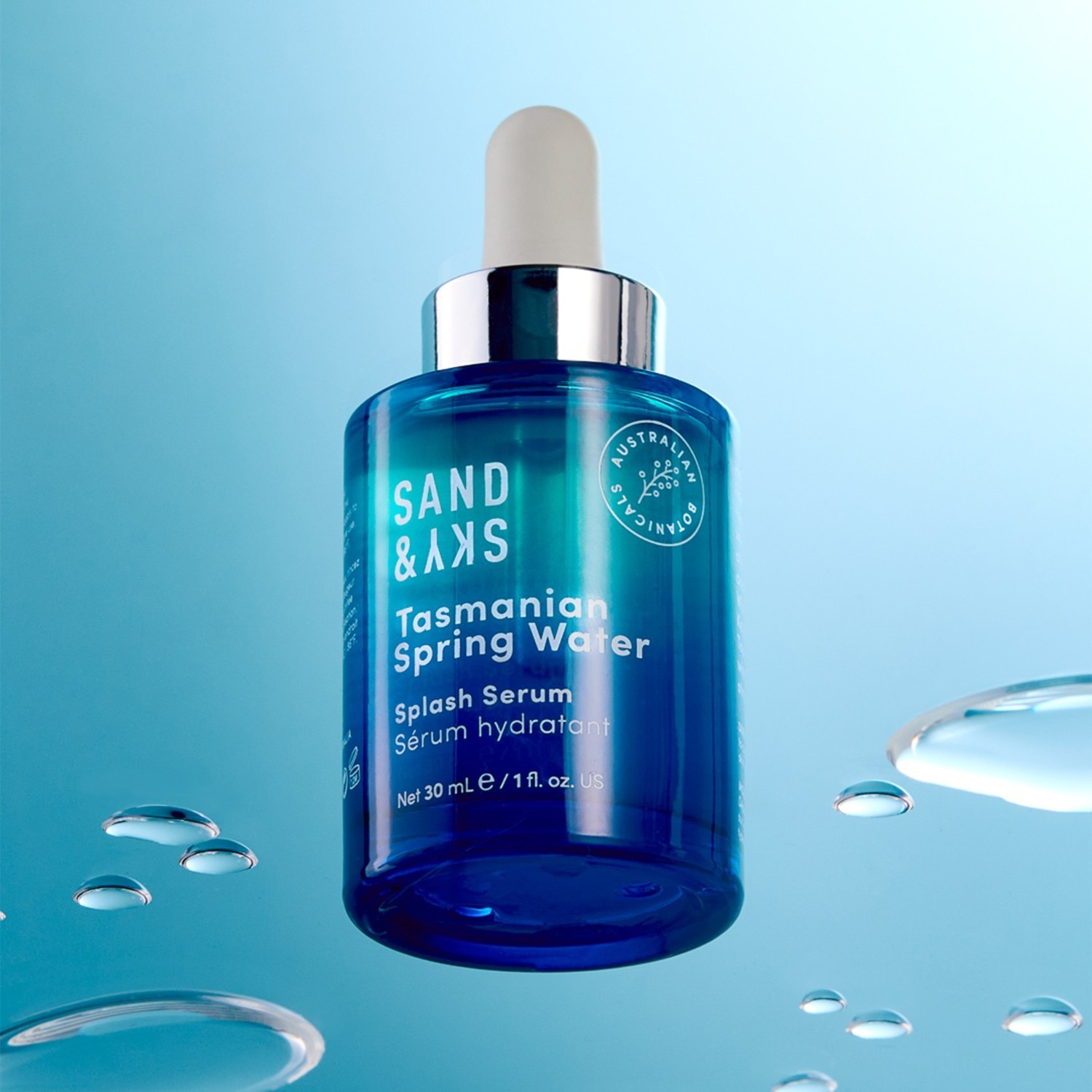 Drėkinamasis serumas „Sand & Sky“ su Tasmanijos šaltinio vandeniu – 30 ml