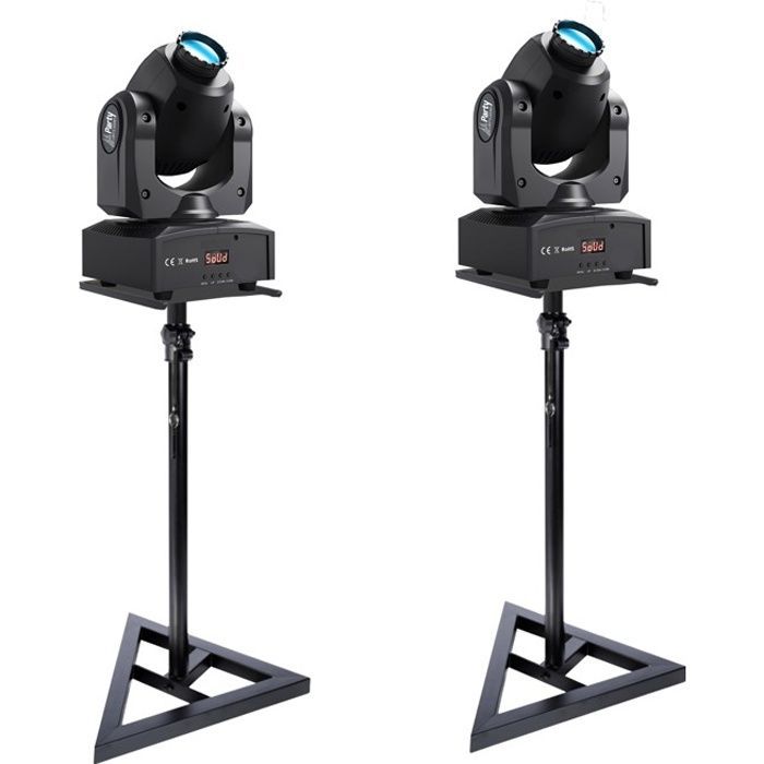 Pack Lumière - PARTY LIGHT & SOUND - Lyres LED PARTY-SPOT7 - LED blanche - Gobos et disque de couleurs