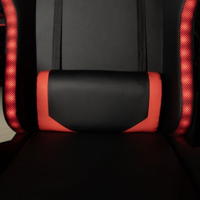 Cadeira gamer - KONIX - Phantom - Iluminação RGB - Reclinação de 135° - Revestimento sintético - Almofadas lombares e cervicais - Preta