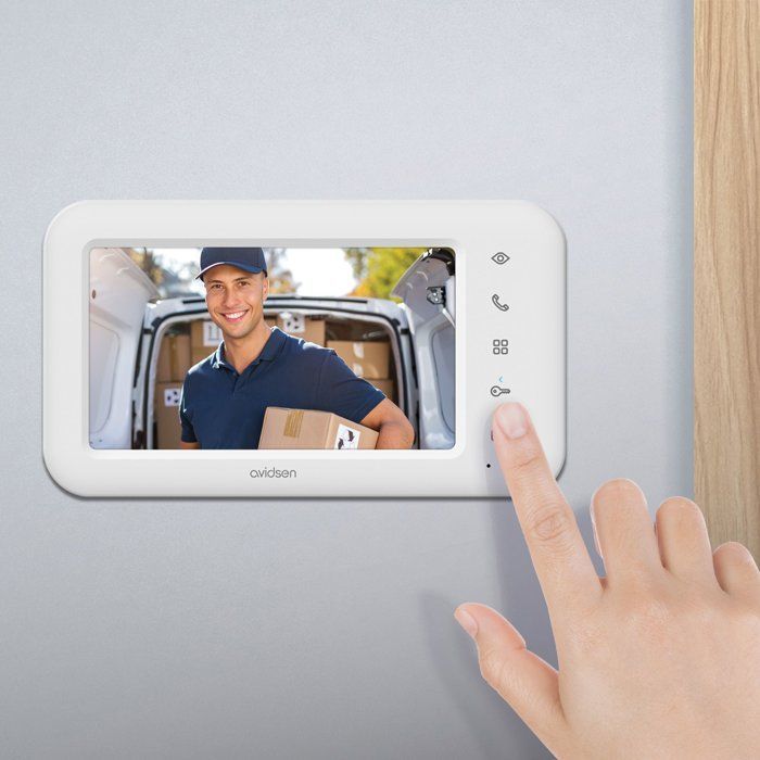 Videoportero cableado - AVIDSEN - Elia Smart 2 - Con doble control - Hasta 100 m entre la pantalla y la unidad exterior