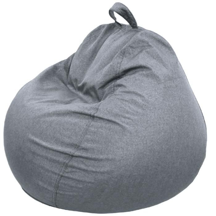 Puf desmontable gris oscuro de 80 x 70 cm - Sillón, sofá, cojín de suelo, puf de interior - Relleno de espuma - Bananair
