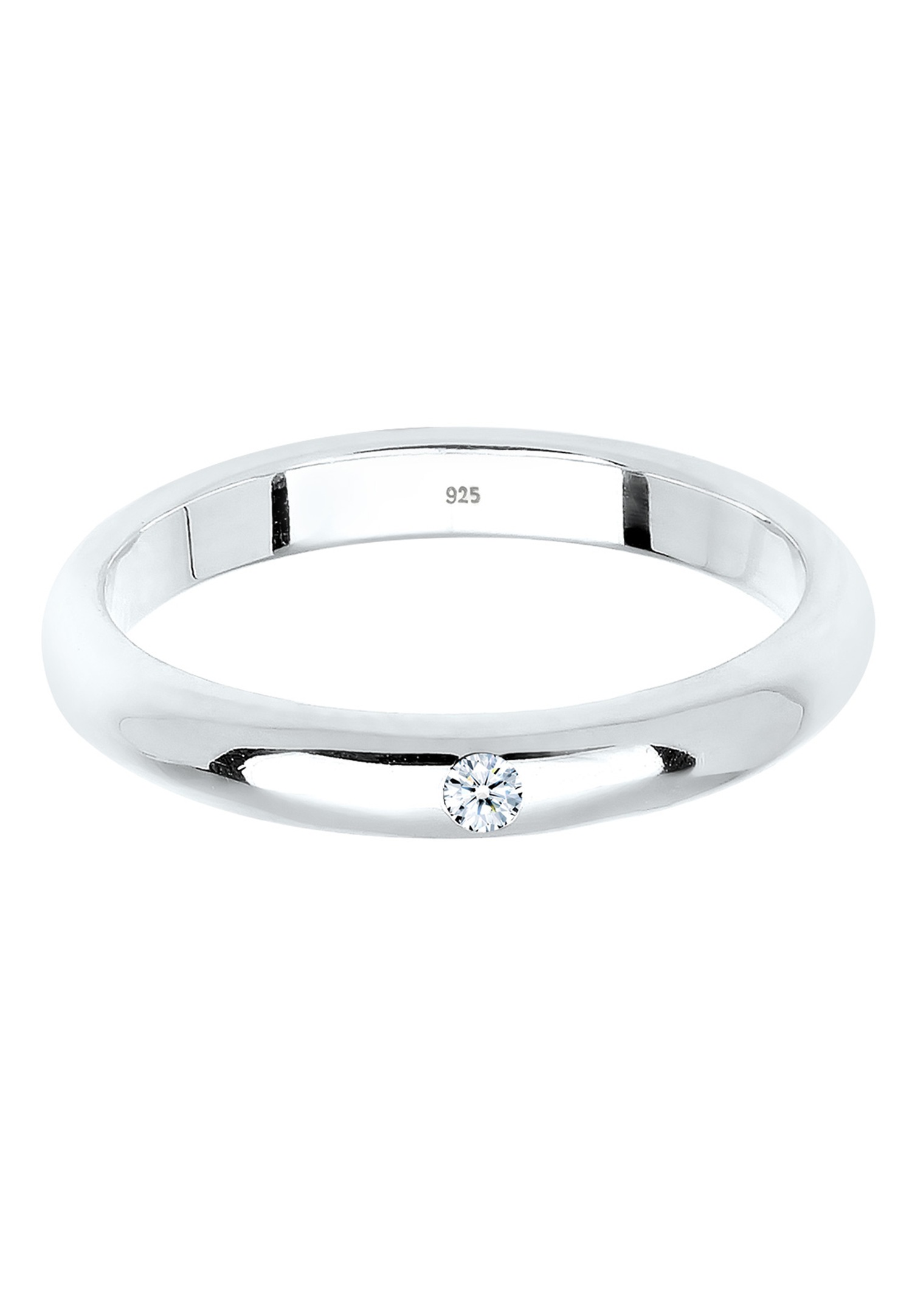 Elli DIAMONDS Femmes Solitaire classique avec diamant (0.03 ct.) en argent sterling 925