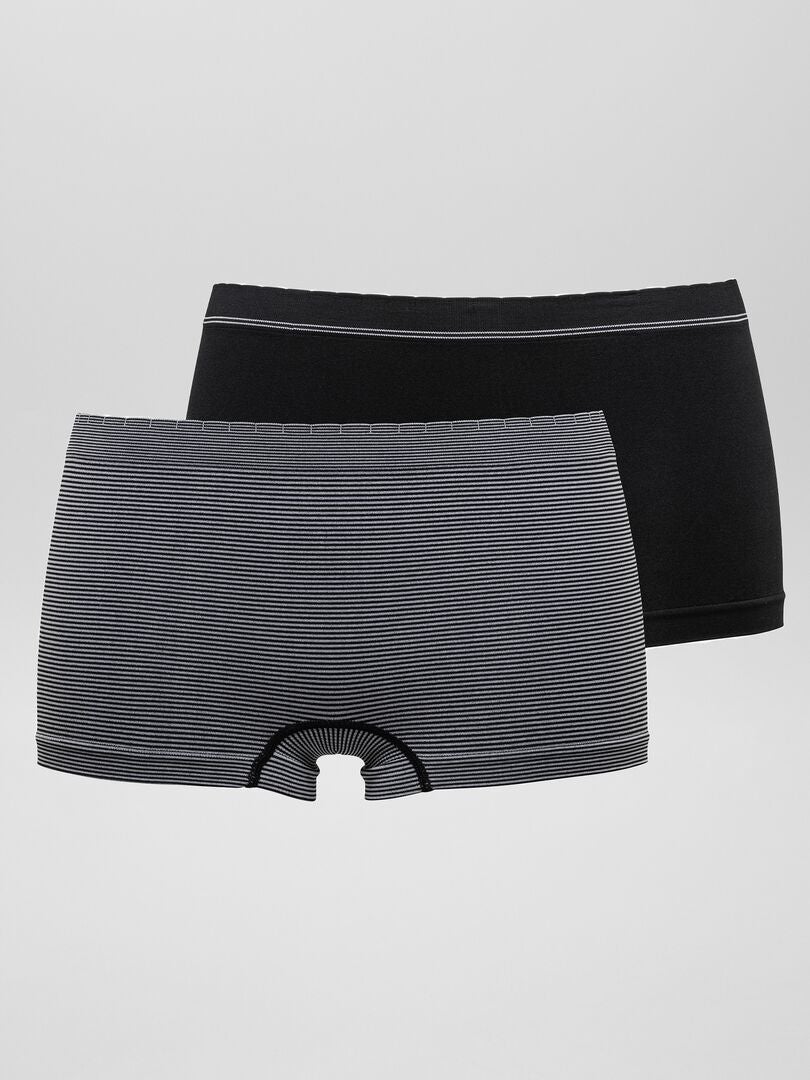 Set van 2 naadloze culottes 'Billet Doux' - zwart