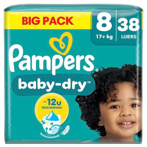 Pampers Baby-Dry pelene veličine 8 (17+ kg), 38 komada