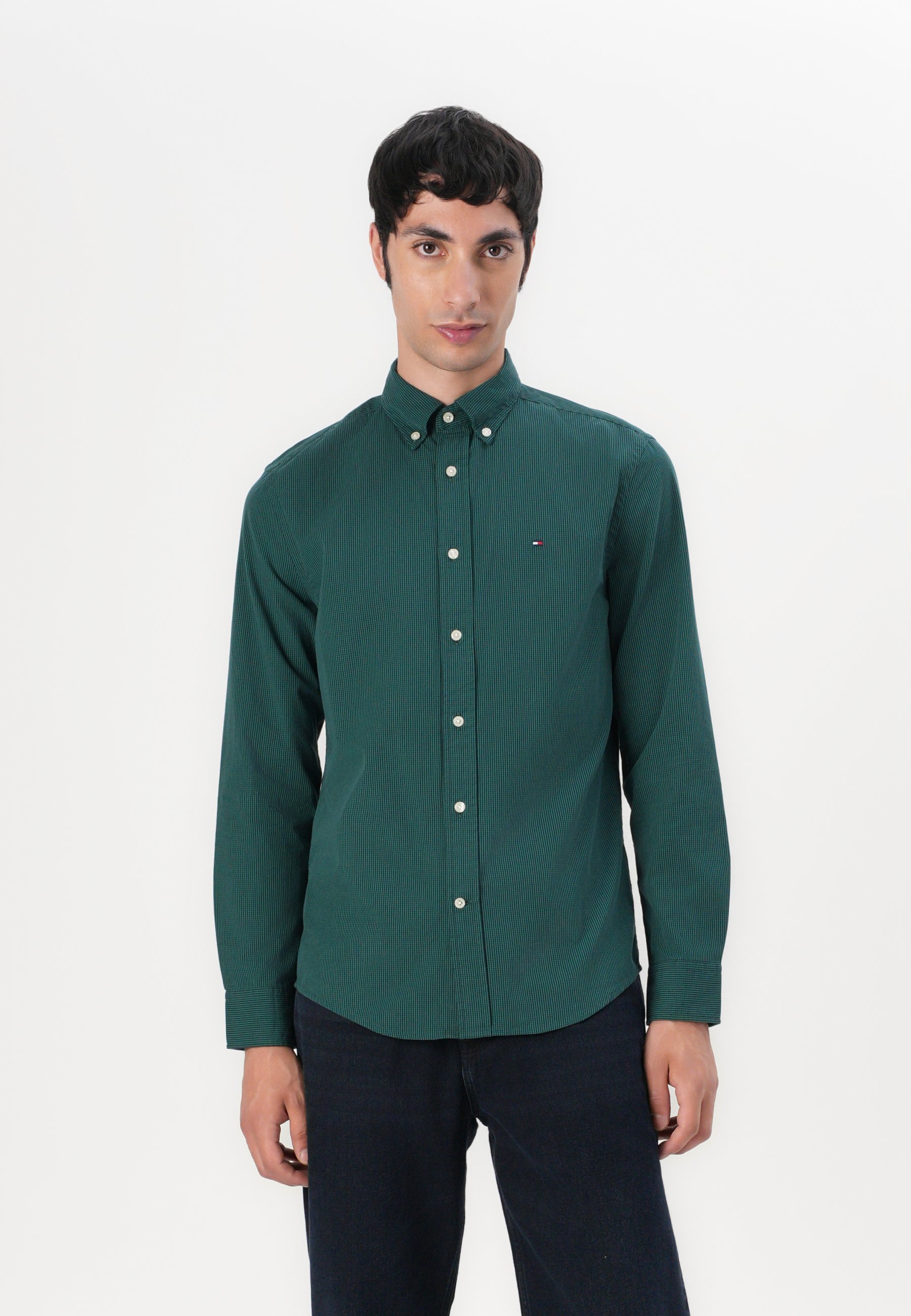 Camicia Tommy Hilfiger MICRO GINGHAM - Camicia - verde ornamentale