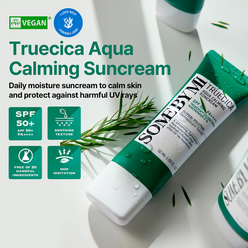 Upokojujúci opaľovací krém Some By Mi Truecica Aqua SPF 50+