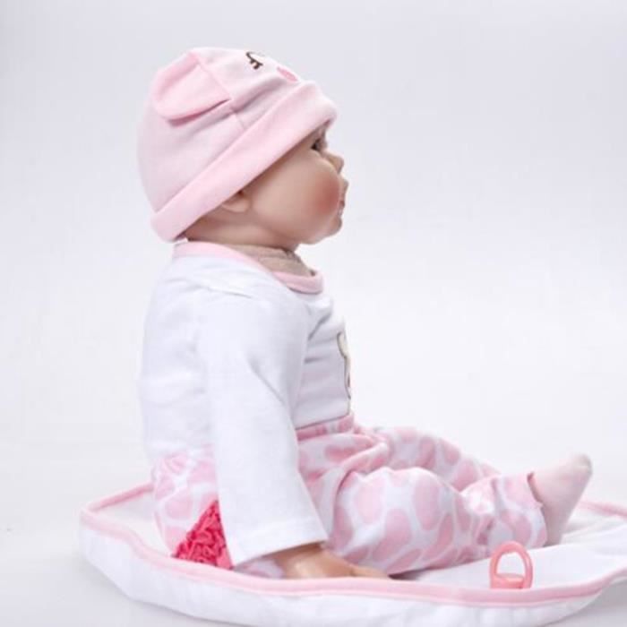 Muñeca Reborn - TEMPSA - 55 cm - Silicona - Juguete de regalo de cumpleaños - Niña de 3 a 10 años