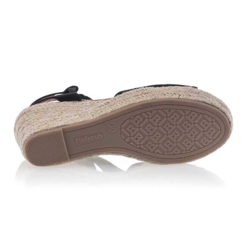 Zwarte espadrilles voor dames met touwzolen