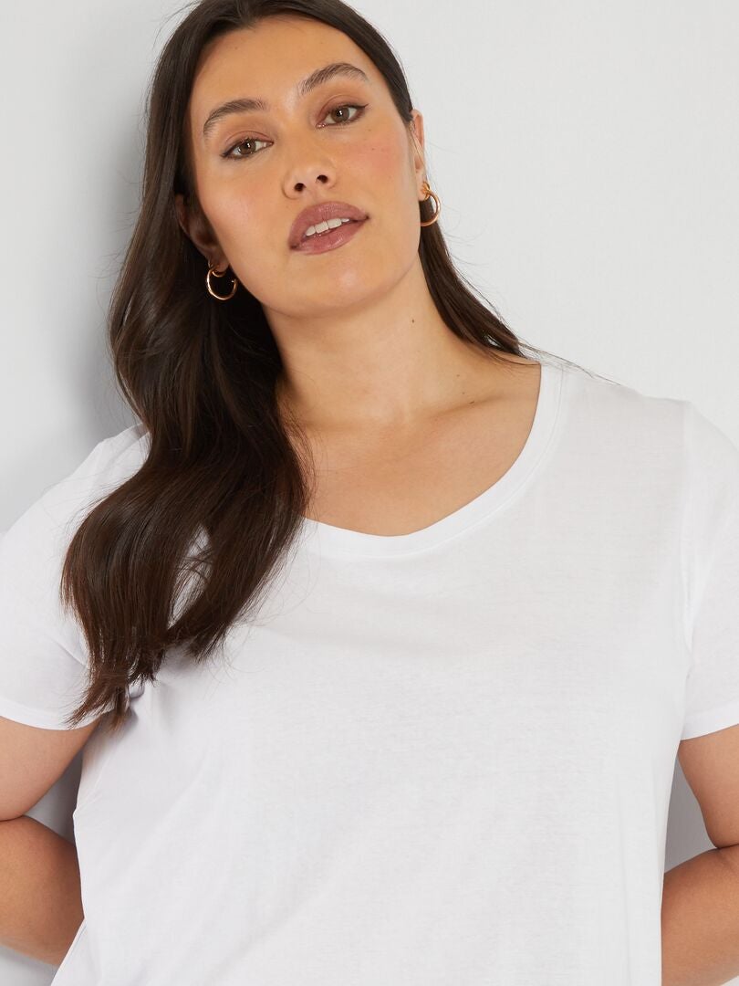 Camiseta de cor sólida - Branca