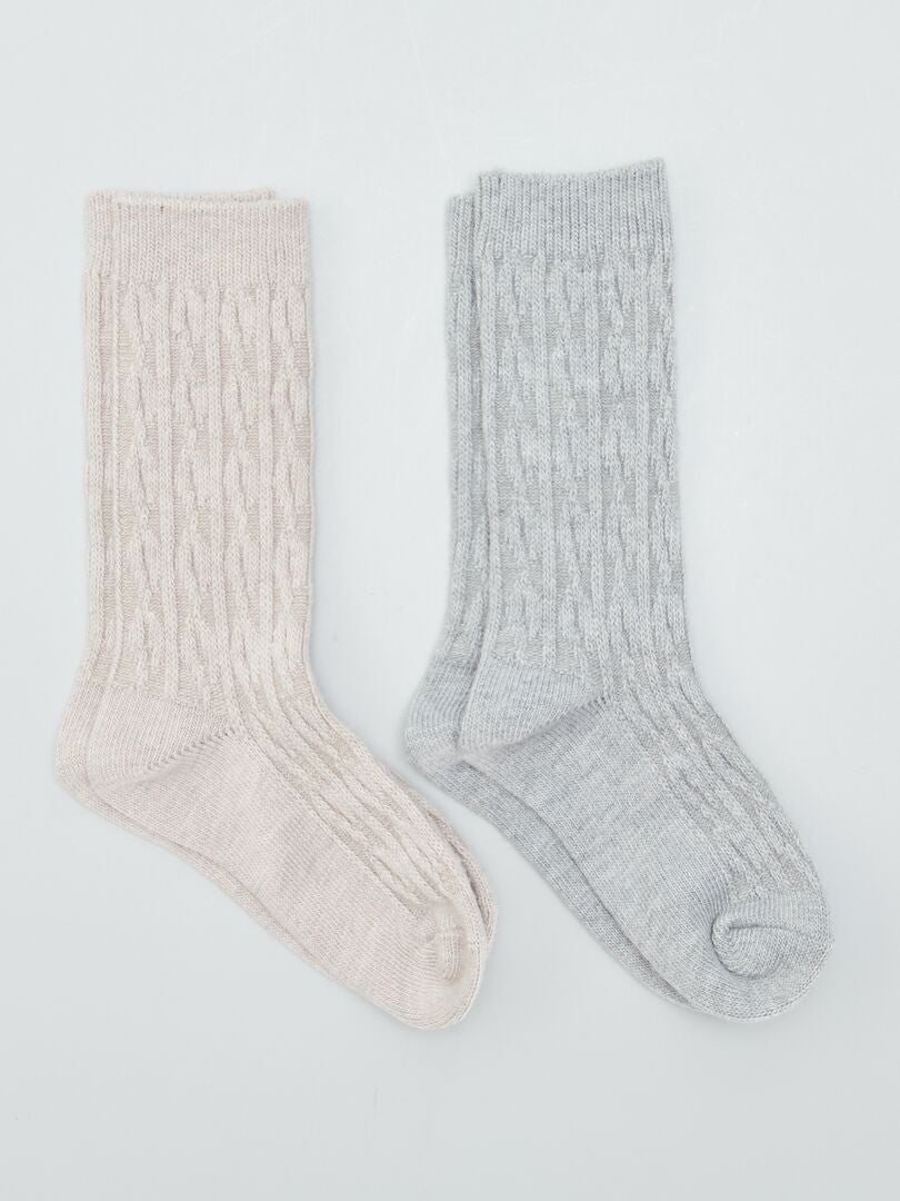 Pares de calcetines de color liso - BEIGE