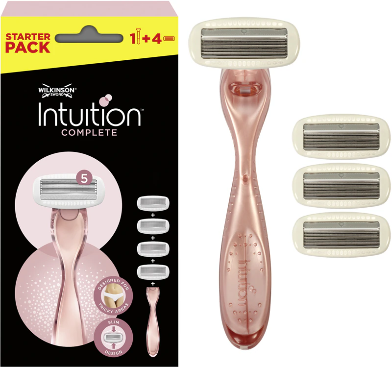 Wilkinson Sword Intuition Komplettrasierer + 4 Ersatzköpfe.