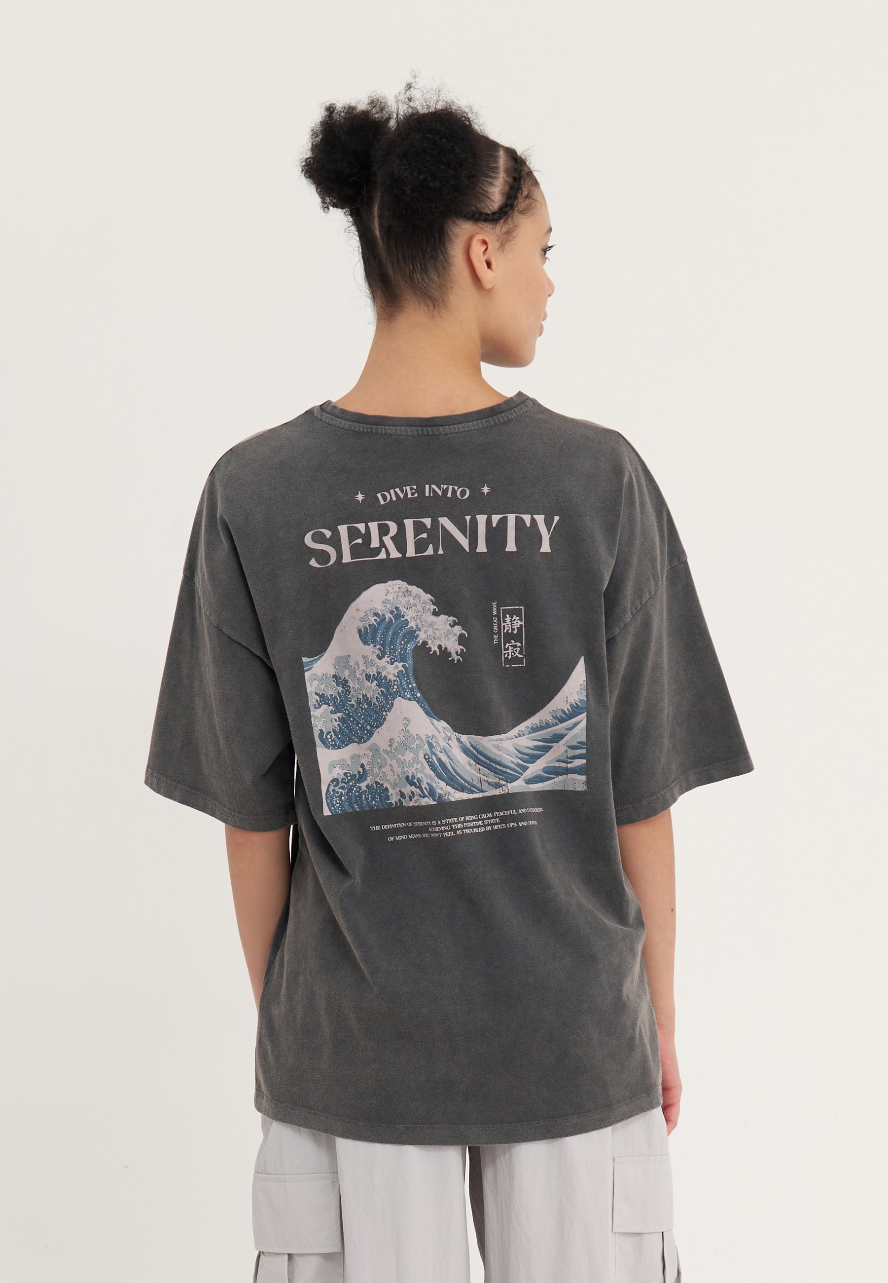 Even&Odd Print T-Shirt – Anthrazit
