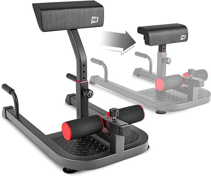 Hop-Sport Verstelbare Sissy Squat Machine HS-2020SM, Trainer voor knie- en beenbuiging, Multifunctionele Squat Machine