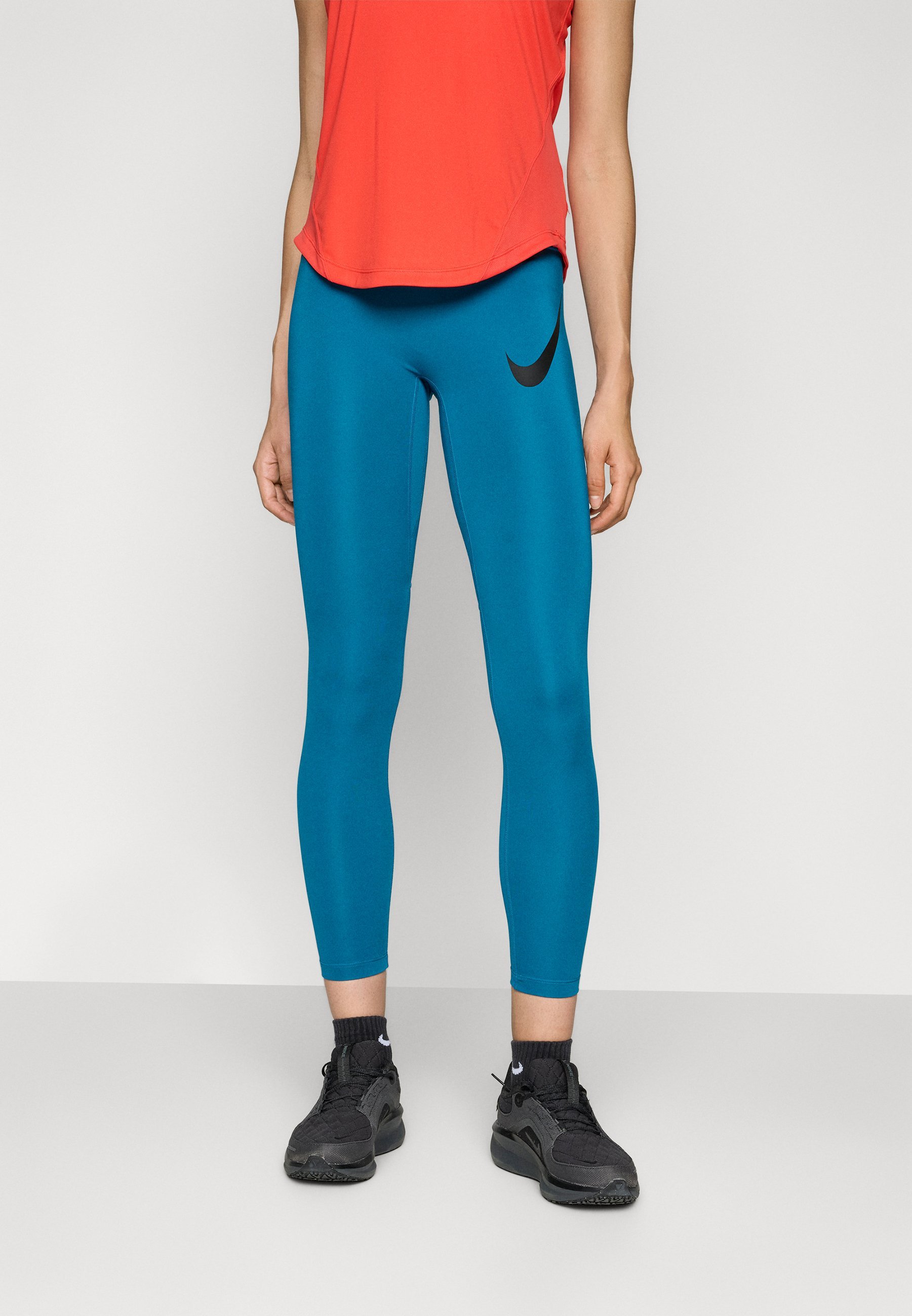 Nike Performance TEMPO 7/8 - Jooksupüksid - roheline kuristikuroheline/must/hõbedane helkur/valge