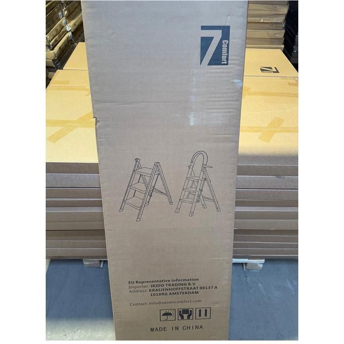 Scala a pioli Seven Comfort - 4 gradini - Acciaio - Pieghevole - 61×45×118 cm (L x P x A) - Portata massima 150 kg - Nera
