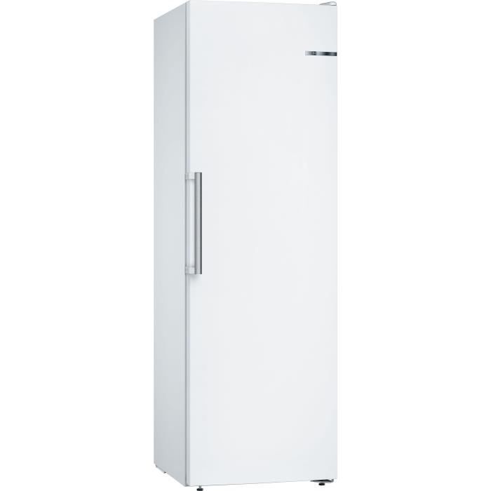 Congelador vertical - BOSCH SER4 - GSN36CWEP - Clase energética E - 242 L - 186 x 60 x 65 cm - Blanco