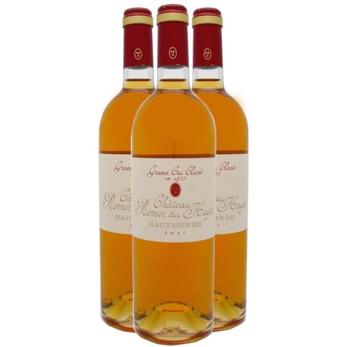 Sauternes Grand Cru Classé 1855 White 2015 - Caja de 3 botellas de 75 cl - Château Romer du Hayot - Sweet White Bordeaux AOC
