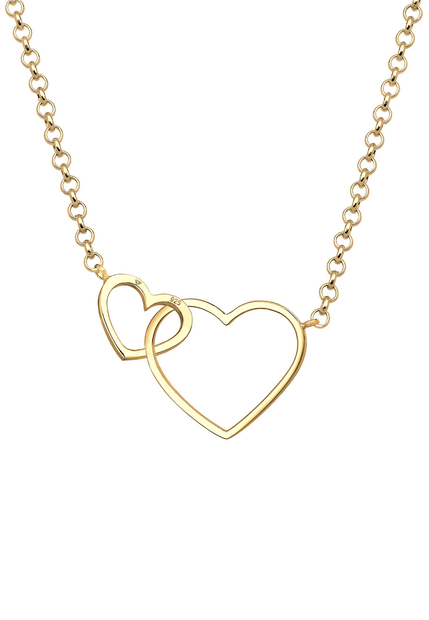 Elli Femmes Pendentif Coeur Entrelacé en Argent Sterling 925 Plaqué Or