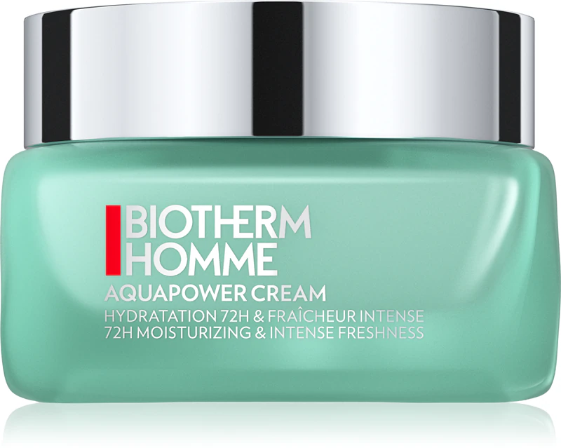 Creme hidratante em gel Biotherm Homme Aquapower Cream, 72 horas de duração.