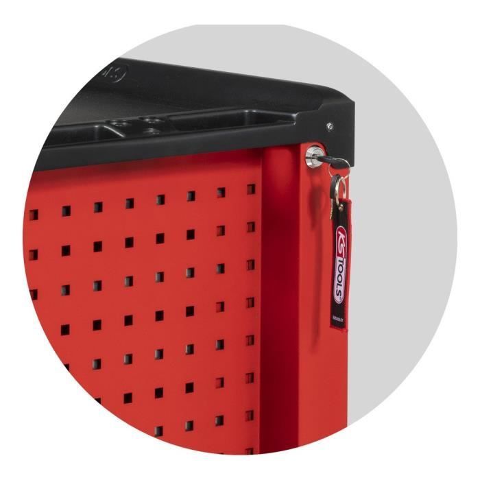 Tool trolley - Empty - 7 drawers - KS Tools - 855.0007 - Red - Racing workshop trolley - Empty with foam insert - Graduated ABS tray