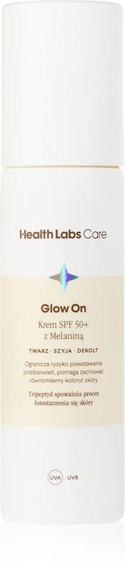 Creme hidratante facial Health Labs Care Glow On Cream FPS 50+ com Melanina FPS 50+