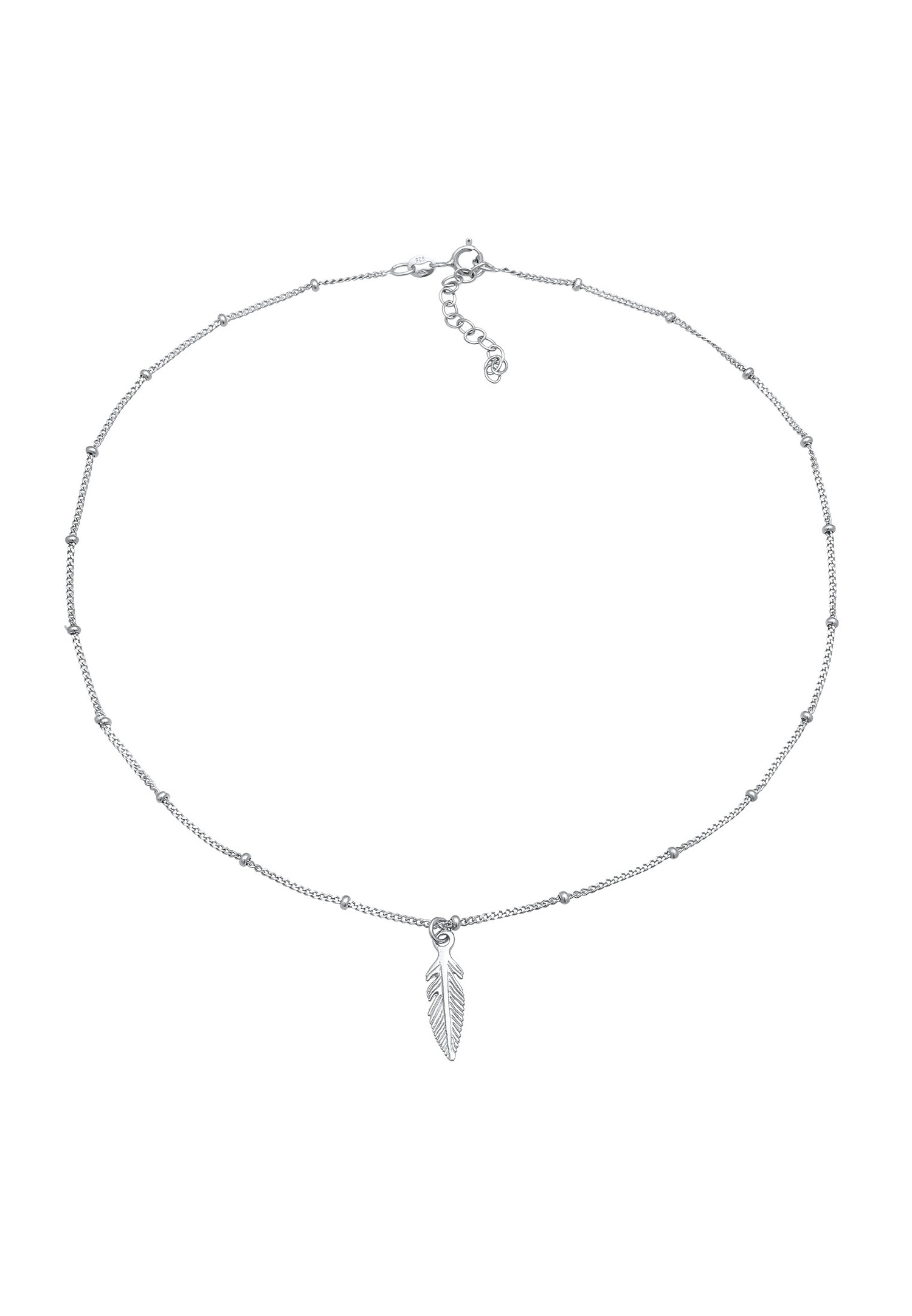 Elli Pendentif femme choker plume boho en argent sterling 925