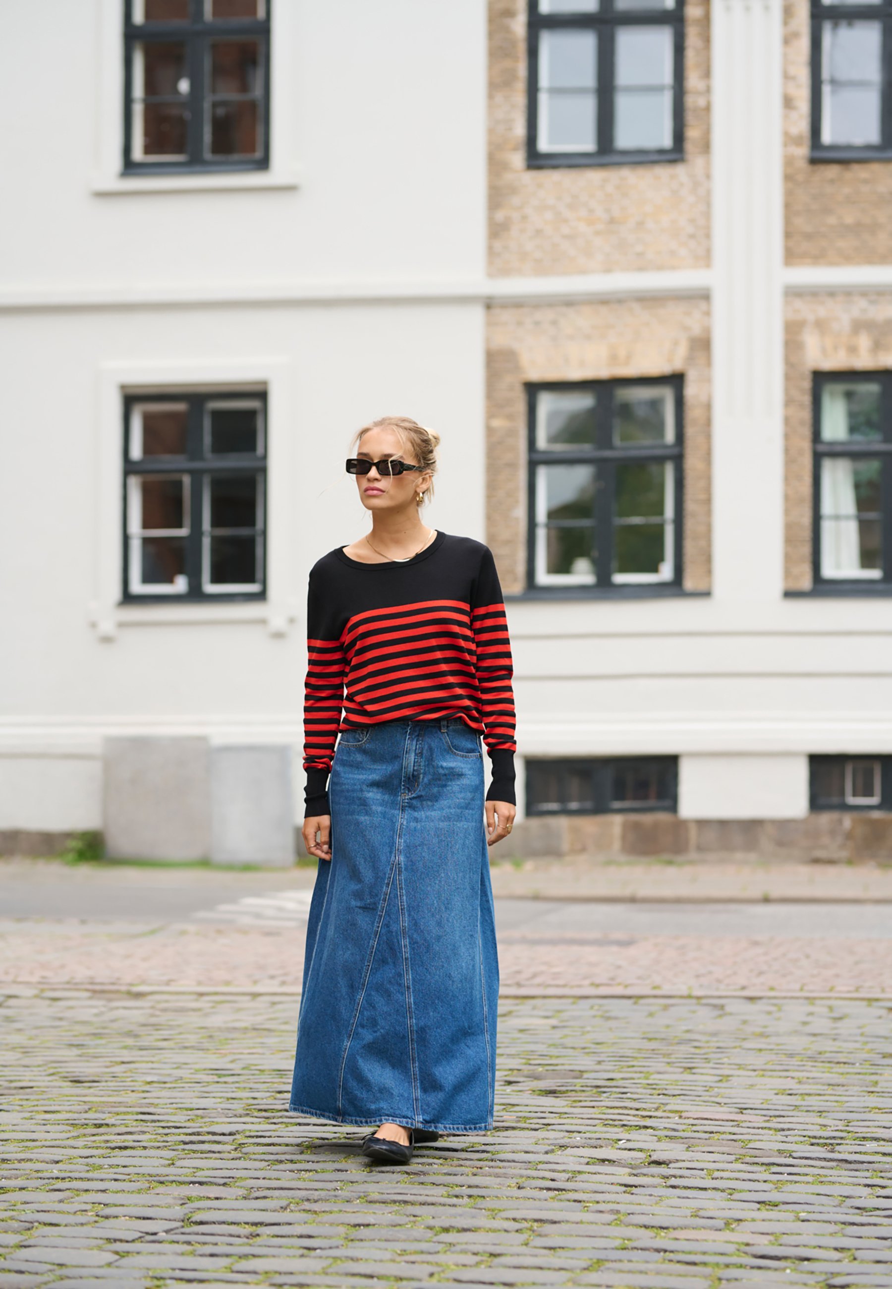 Maglione Kaffe - nero a righe rosse
