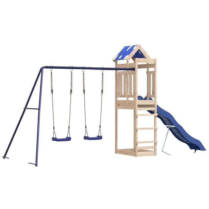 vidaXL Outdoor-Spielbereich aus massivem Kiefernholz, Spielset, Holzspielset, Spielplatzset, 3279124
