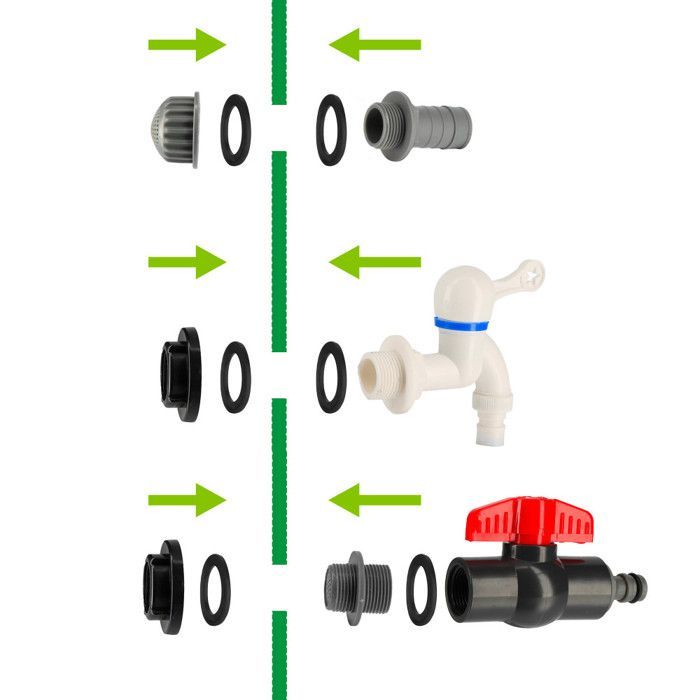 Tanque de recolección de agua de lluvia de 550 litros, tanque flexible de PVC reforzado - Plegable - Con grifo y válvula de alivio - Filtro