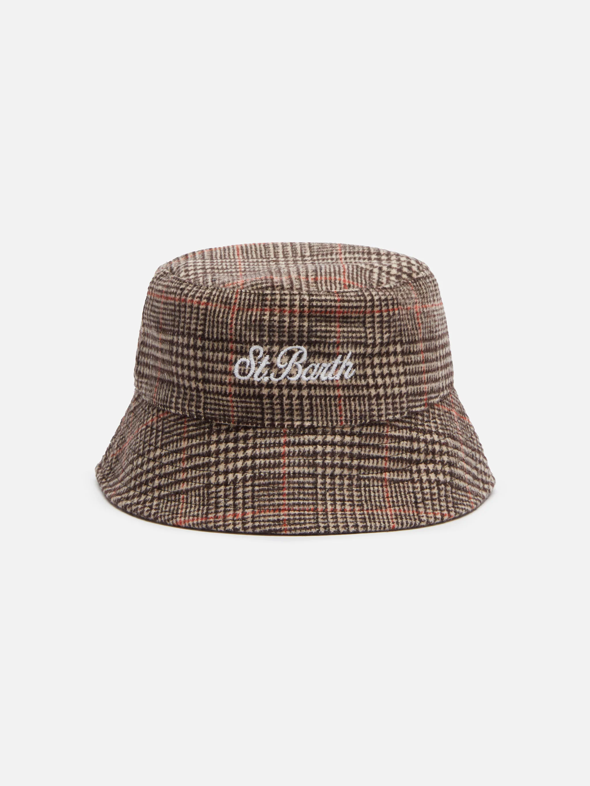 Bucket hat voor heren met Prince of Wales-print