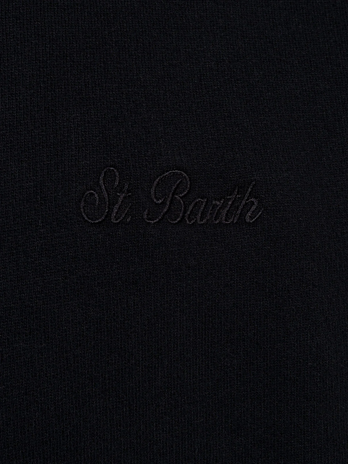 Soho herensweatshirt in zwart met St. Barth-borduurwerk