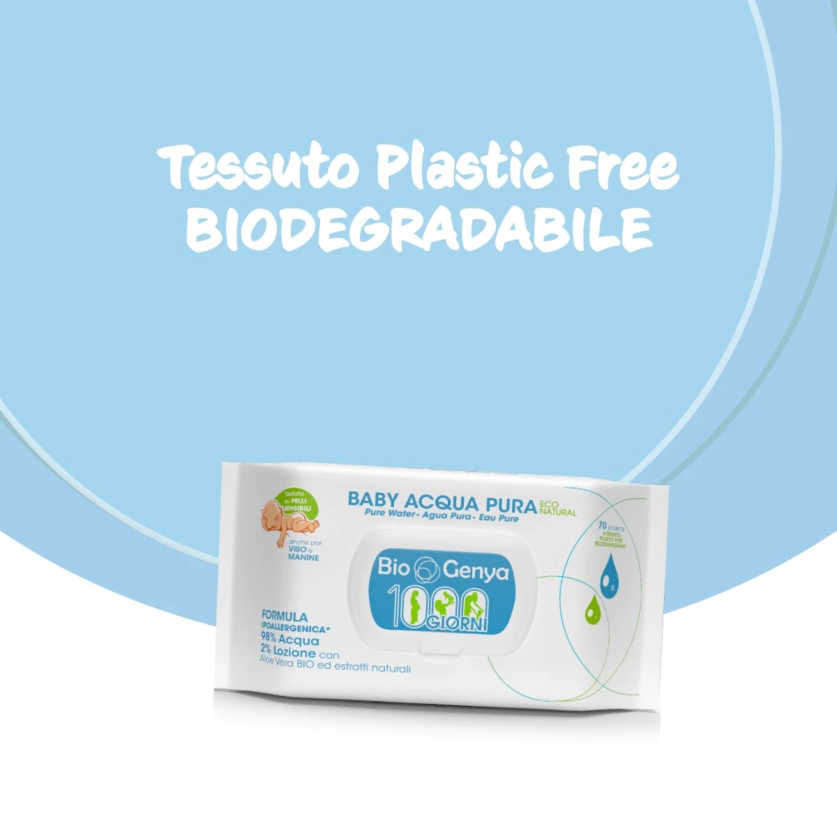BIOGENYA Biogenya Eco Natural Baby Millegiorni Water 70 doekjes Babyreinigingsdoekjes