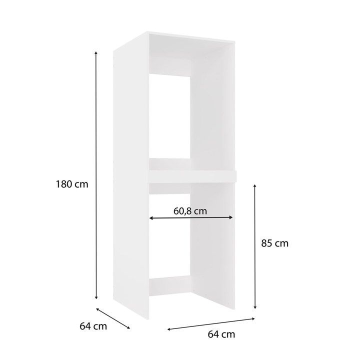 COMO - Mueble de almacenamiento para lavadora y secadora - Mueble que ahorra espacio - Blanco