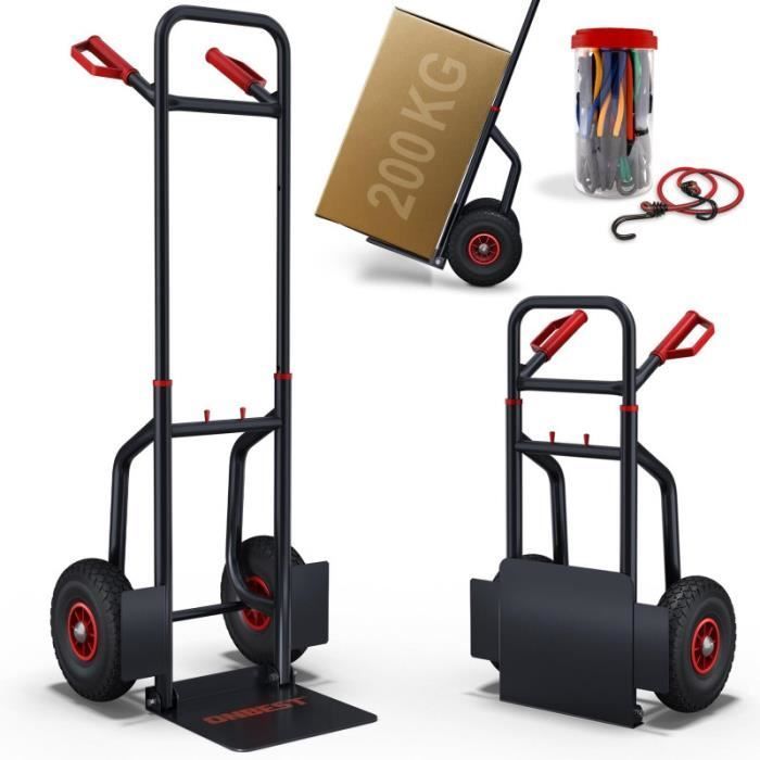 Carrello/carrello di trasporto pieghevole - Portata massima 200 kg - Altezza regolabile