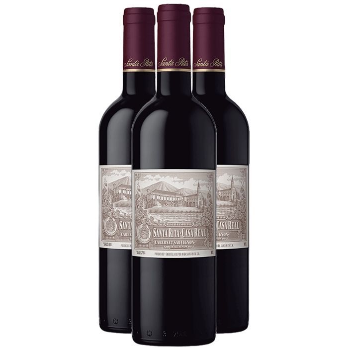 Santa Rita Chili Casa Real Cabernet Sauvignon 2021 - Vin Rouge du Chili (3x75cl)
