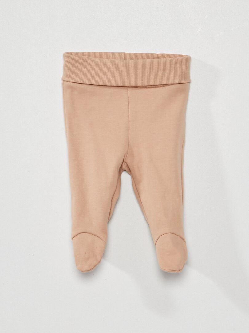 3-delige set bestaande uit een bodysuit, legging en hoed - BRUIN