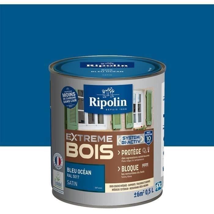Pintura satinada para madera RIPOLIN de alta protección con una duración de 10 años que protege y realza la belleza de su madera - Azul Océano
