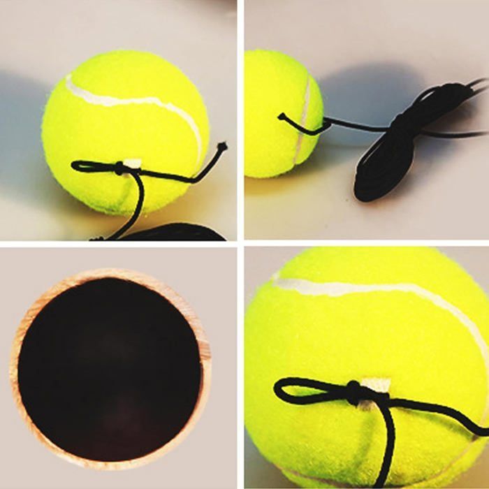Entrenador de tenis, entrenamiento de rebote de pelota, base de plástico azul, equipo, etiqueta de entrenamiento